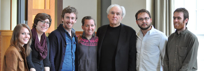 Poetry students with Visiting Writer Frank Bidart.