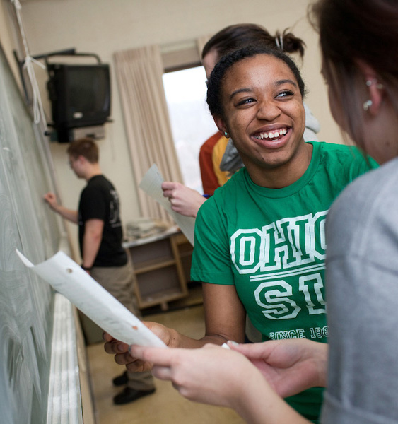 Christina Myles in a classroom