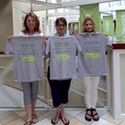 Pat, Shelley, and Susan posing with CHSP t-shirts