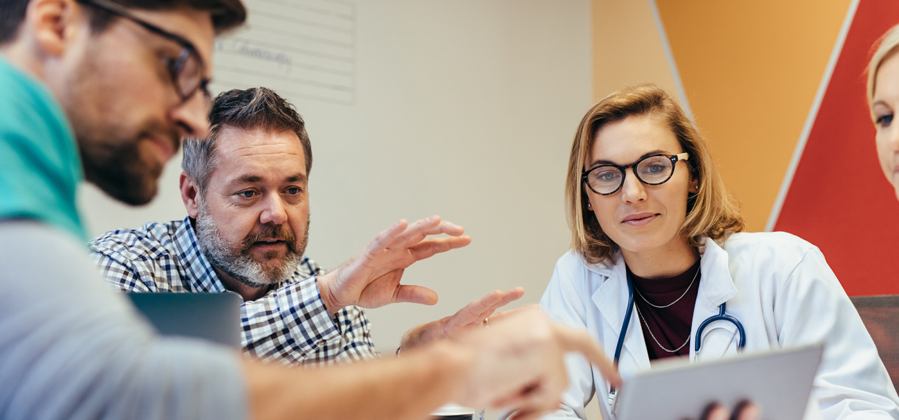 healthcare workers in a meeting