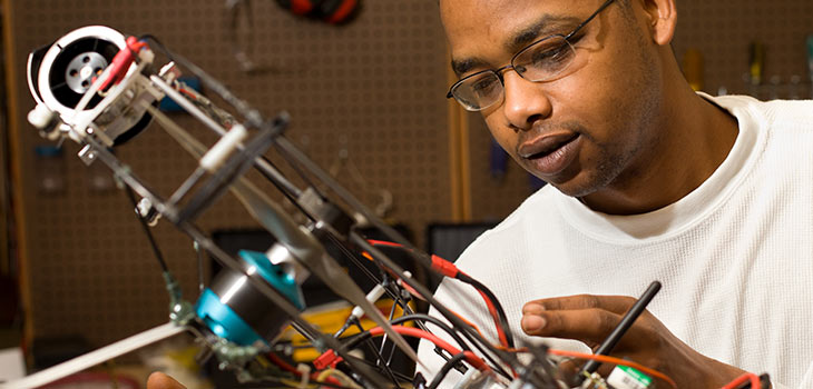 Man working on machine