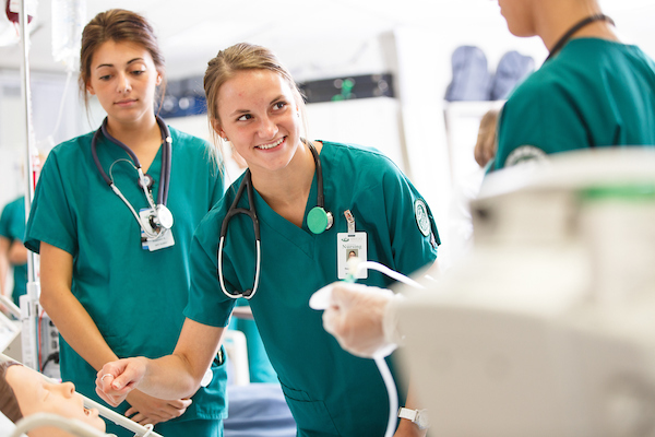 Nursing students at work