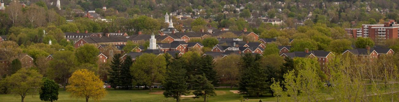 Aerial view of South Green residence halls on Athens campus.