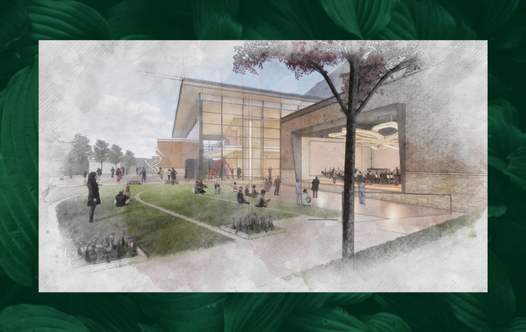 Drawing of new building.