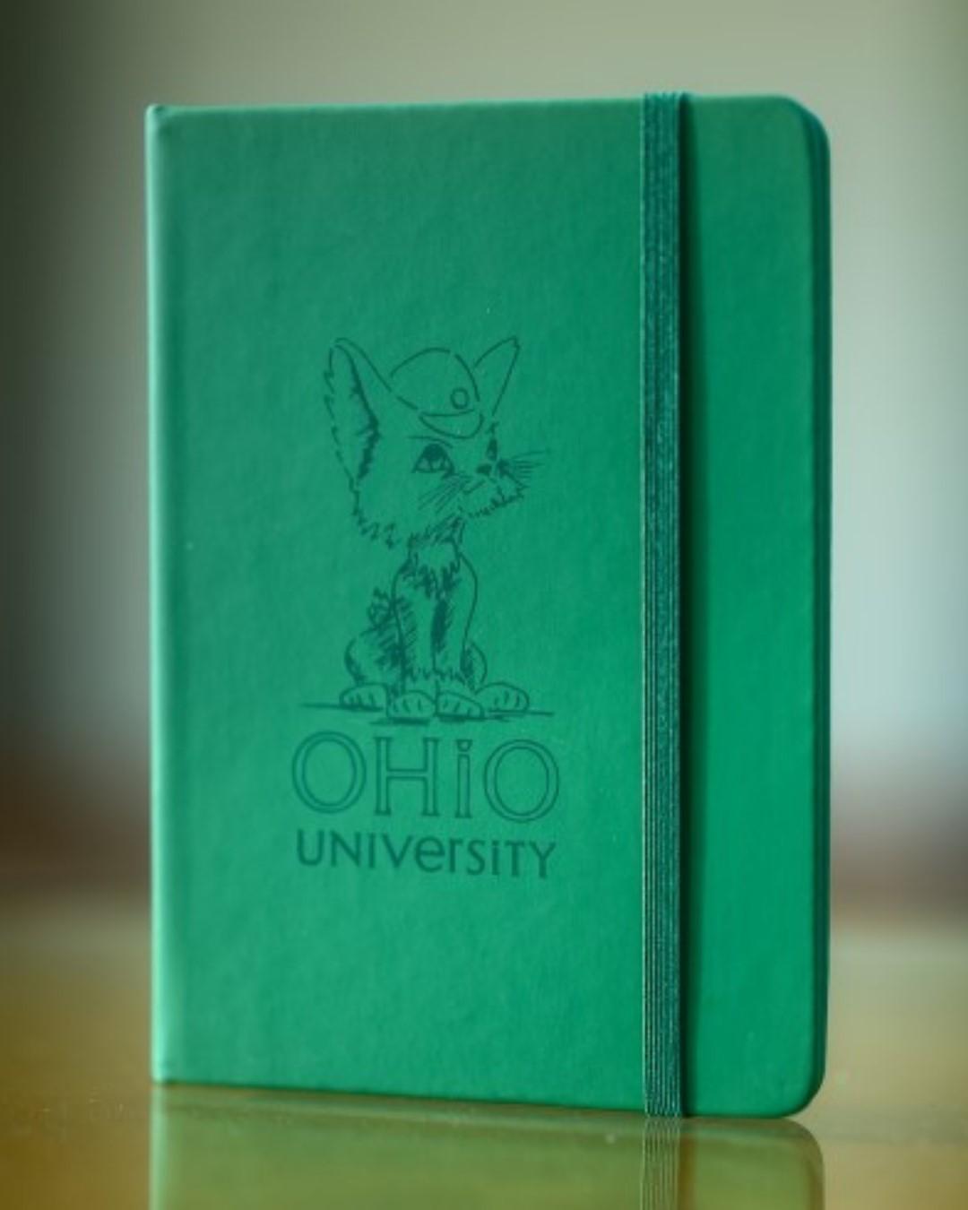 Green journal with a Bobkitten design on front.