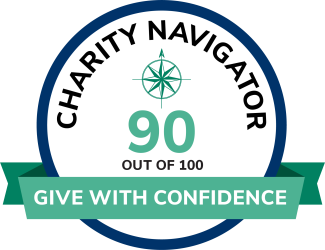 Charity Navigator Give with Confidence Badge 90 out of 100 score
