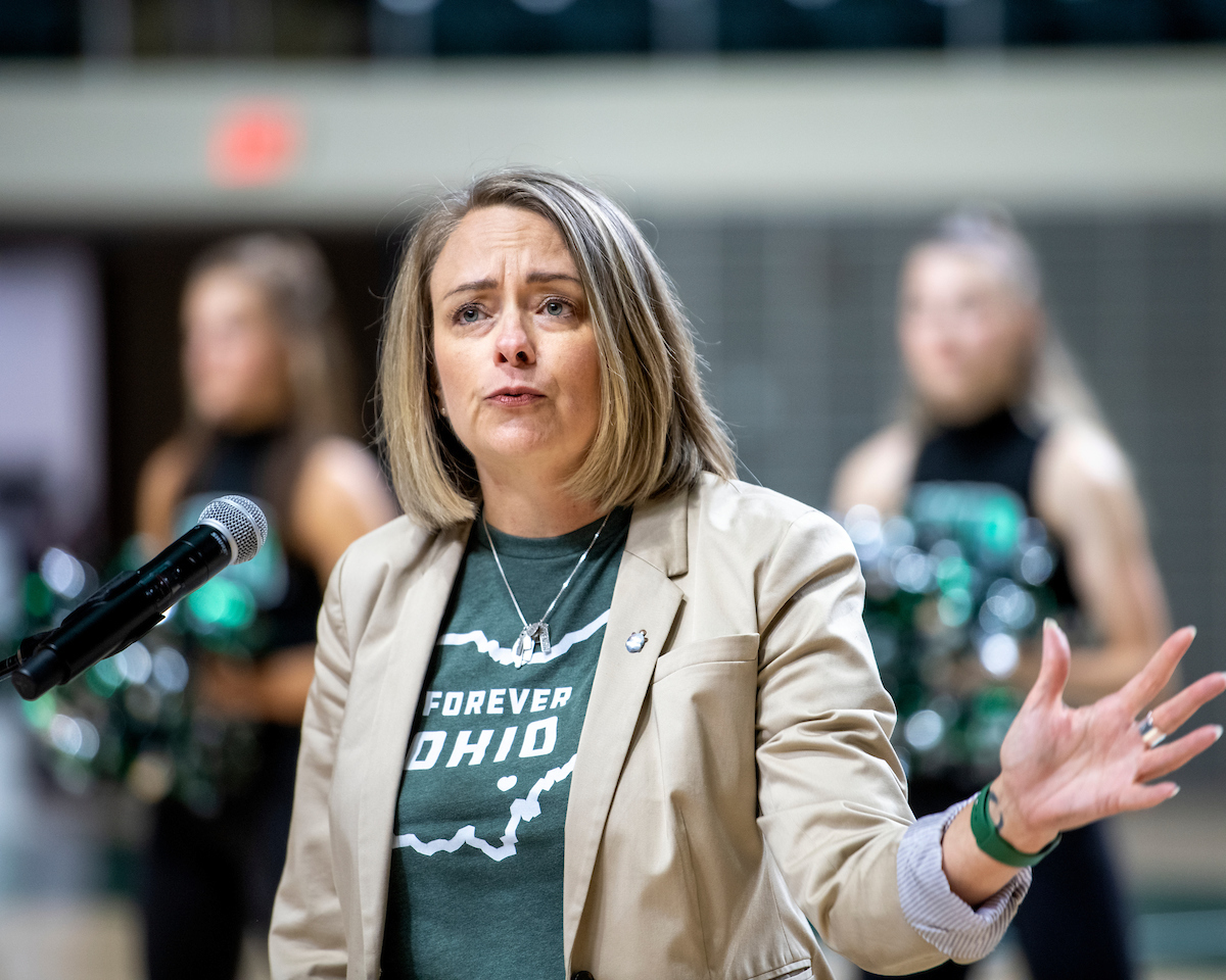 Kathy Fahl speaking at the First Year Convocation