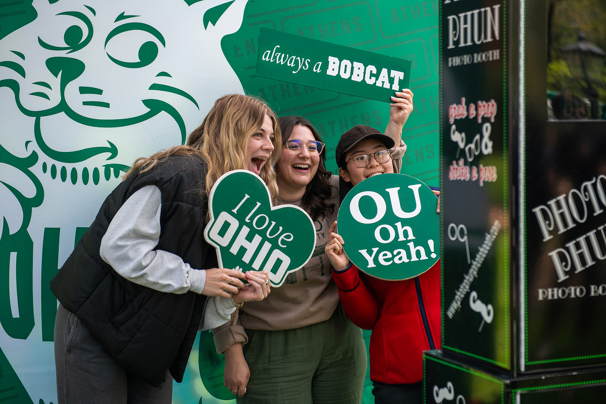 students in a photo booth