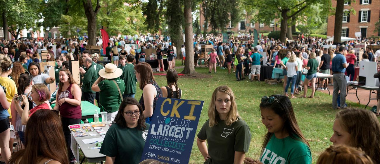 Student involvement fair during Welcome Week